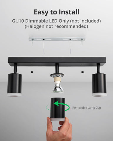 Bojim dimmable GU10 spotlight with adjustable brightness.