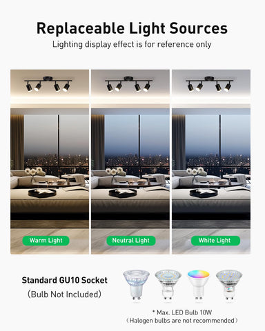 Bojim GU10 bulb socket accepts LED bulbs up to 10W for efficient lighting.