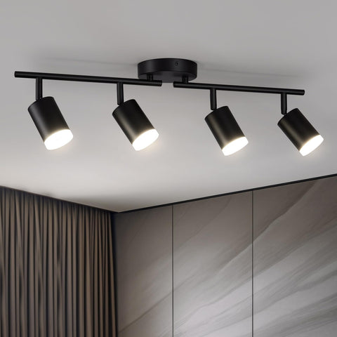 Bojim track lighting for kitchen, matte black finish enhances modern dining areas.