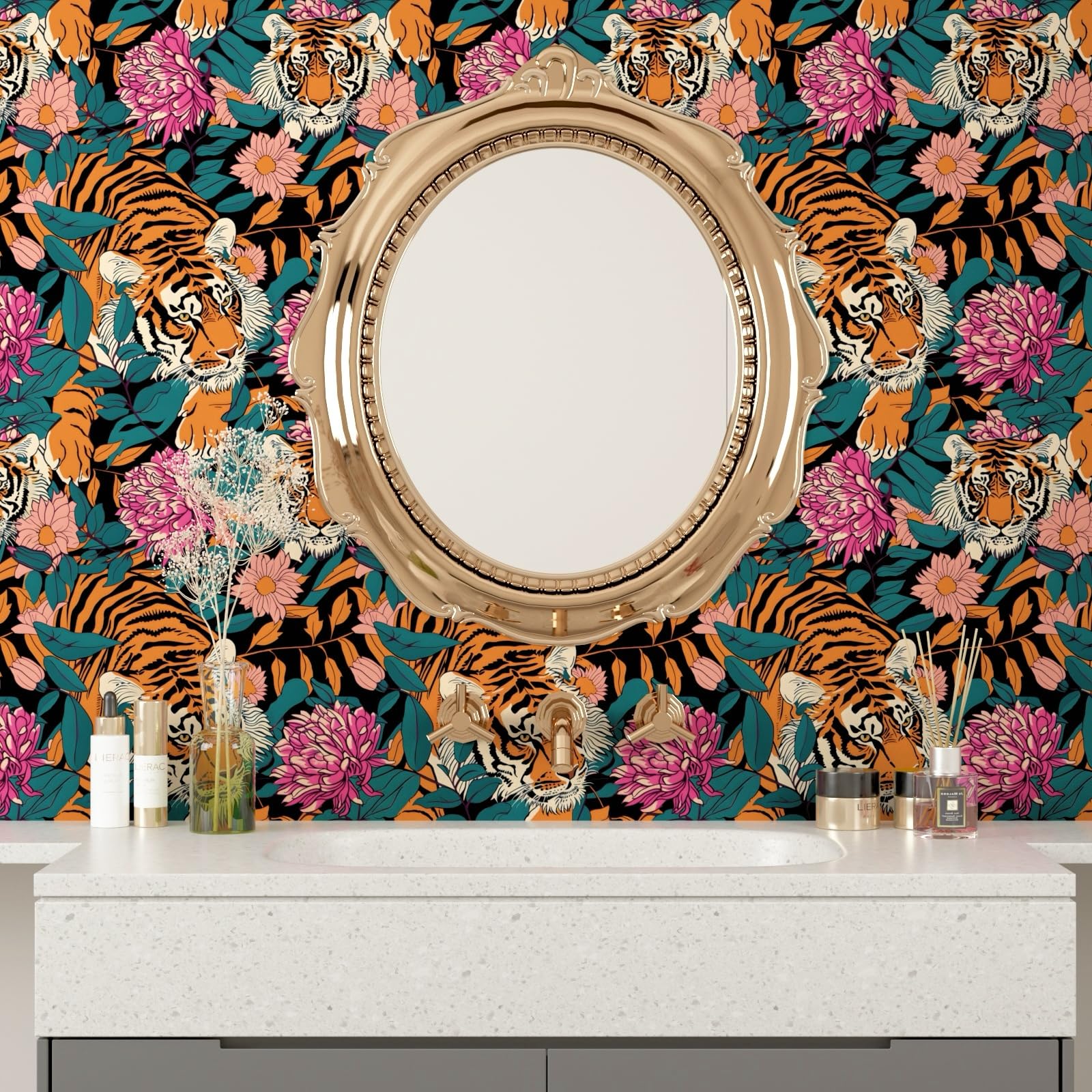 BOKEBEVE leaf boho wallpaper showing versatile, renter-friendly decor ideas.