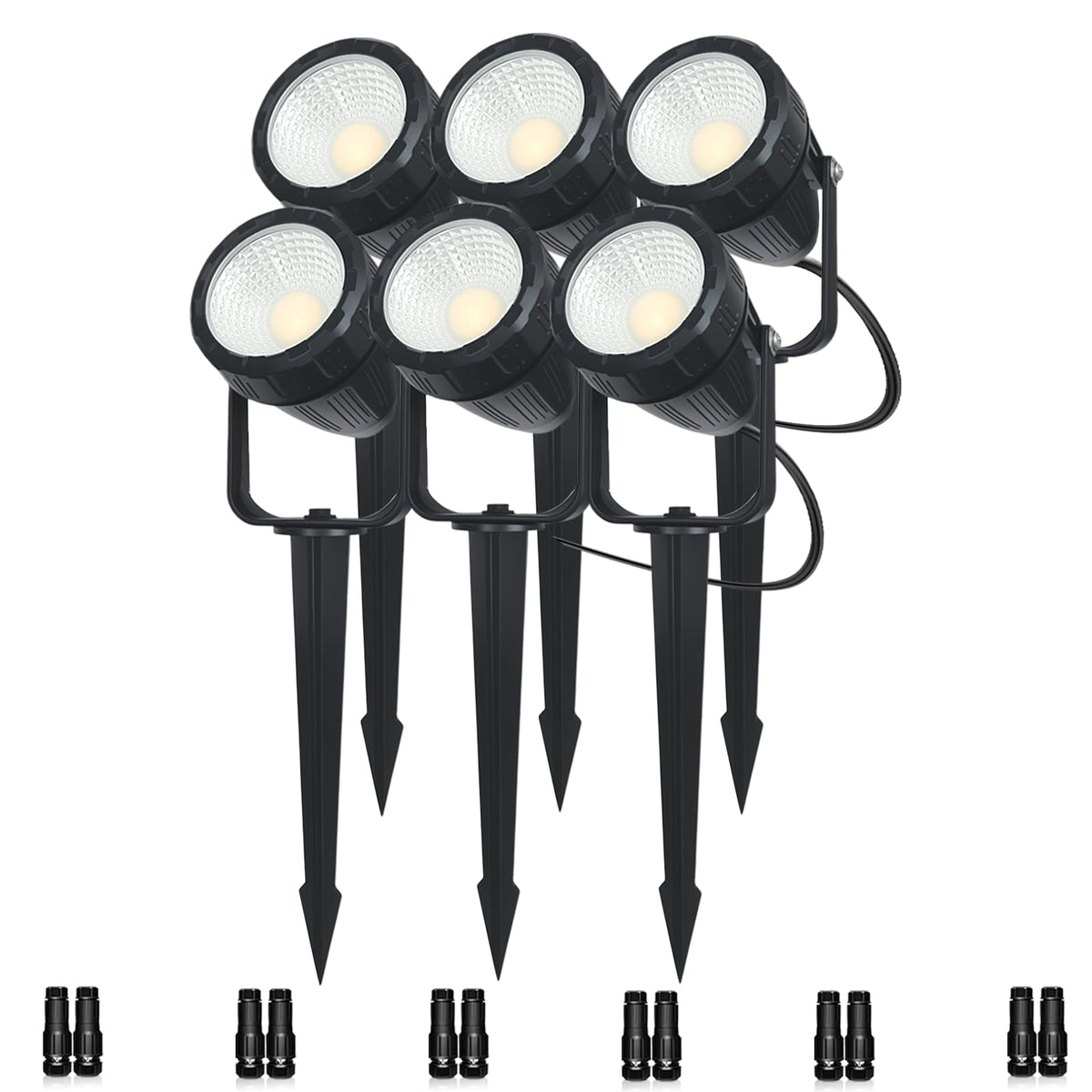 BOKELUNA six-pack low voltage landscape lights brighten walkways safely.