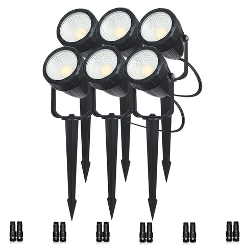 BOKELUNA six-pack low voltage landscape lights brighten walkways safely.