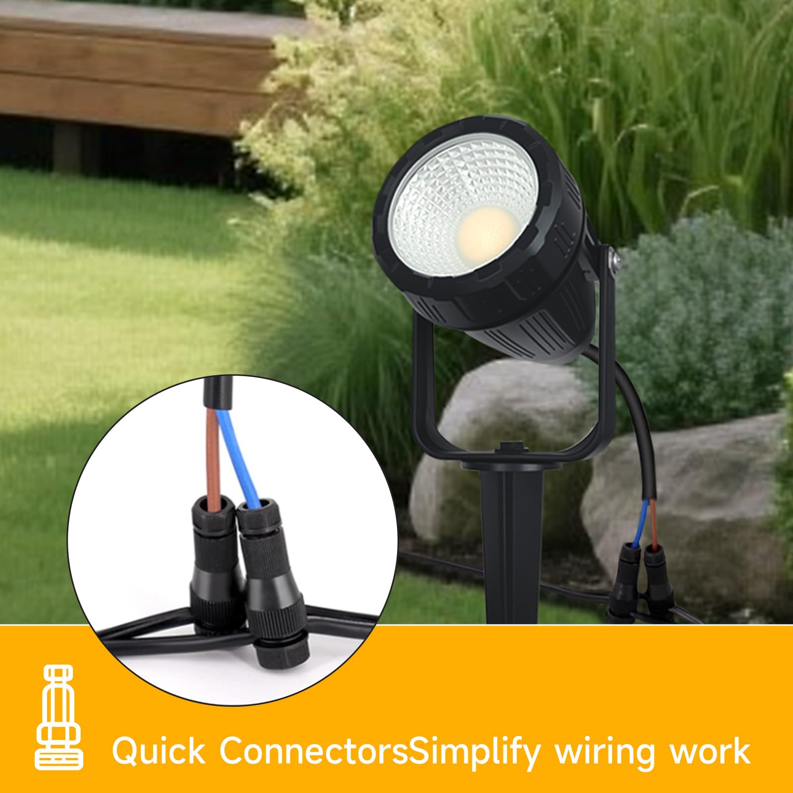 BOKELUNA IP65-rated outdoor lights endure rain and spray.