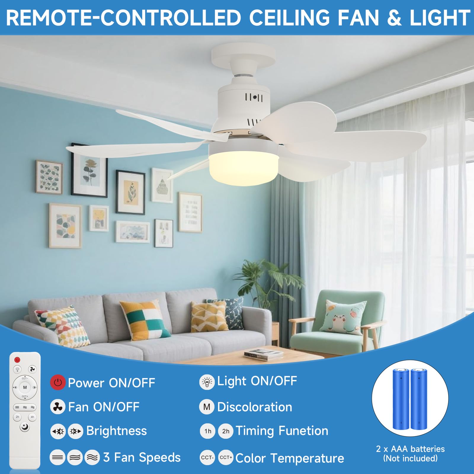 BOKELUNA Socket Fan Light sleep-mode captures restful night airflow and dim lighting