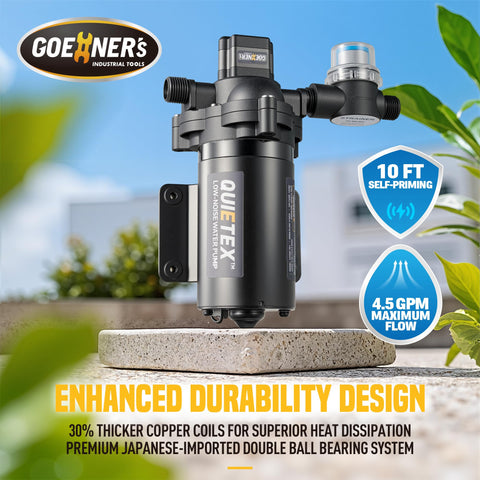 Bokkee 4.5 GPM 45 PSI pump achieves fast, steady water delivery.