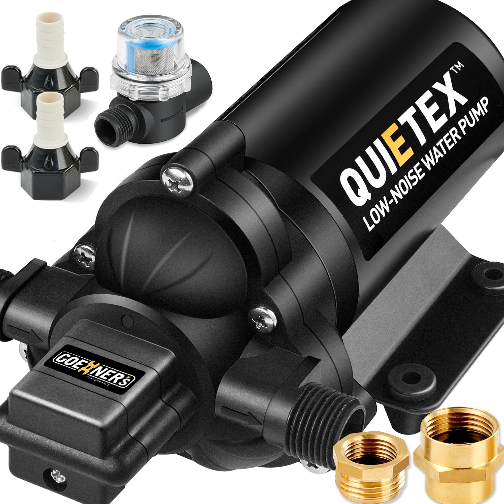 Bokkee upgraded 12V DC RV water pump delivering reliable flow for campsites.