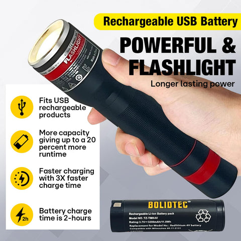BolidTec 4V compatibility battery fits Milwaukee devices with a snug snap in