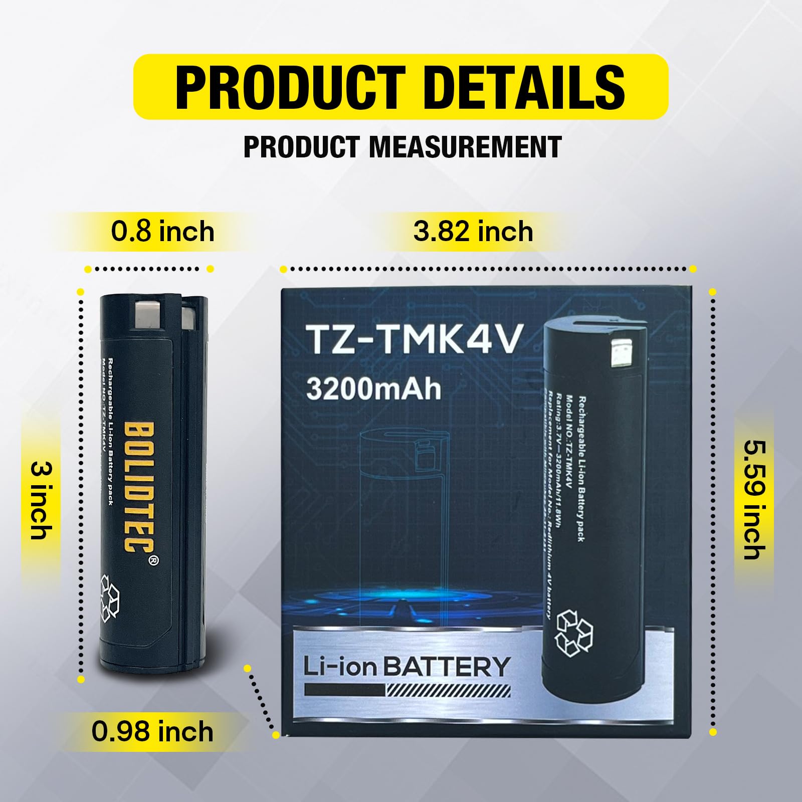 BolidTec Milwaukee 4V compatible battery in use powering a 4V USB headlamp.
