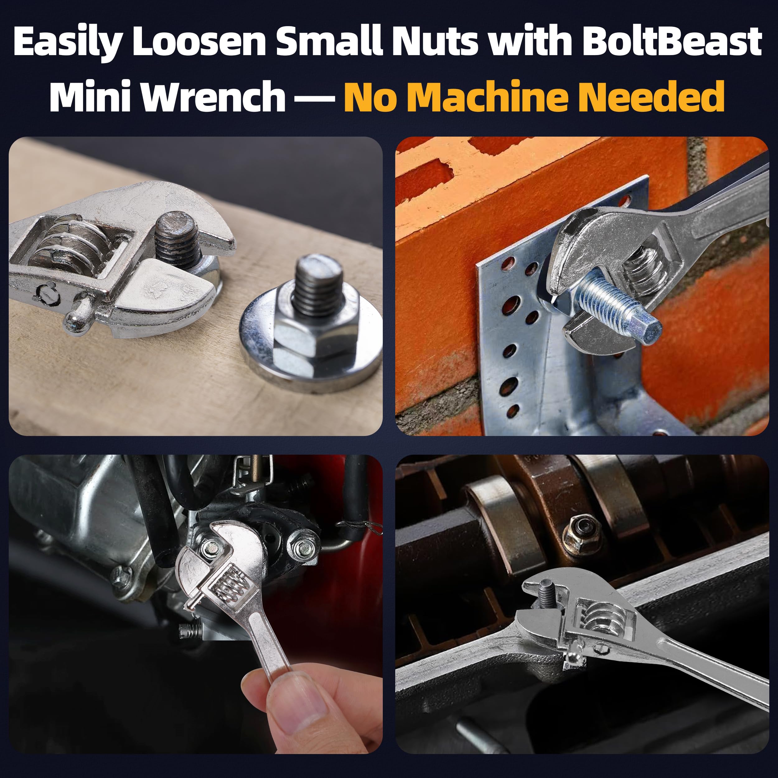 BoltBeast built-in belt clip keeps the tool at hand during work