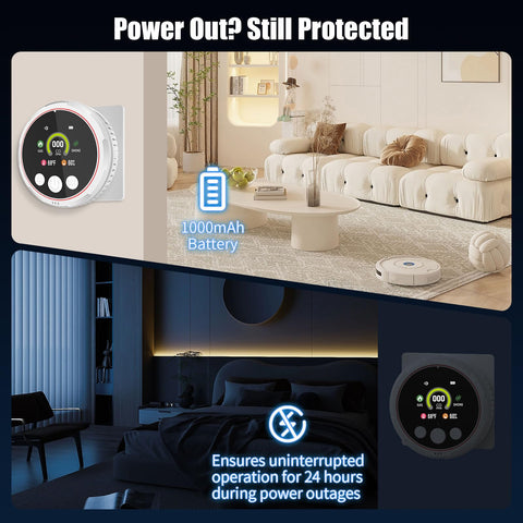 BoltBlaze 8-in-1 detector battery backup powers safety monitoring during outages