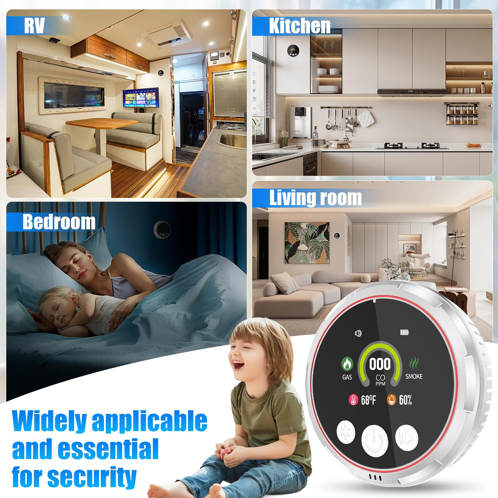 BoltBlaze 8-in-1 detector side view highlights compact design