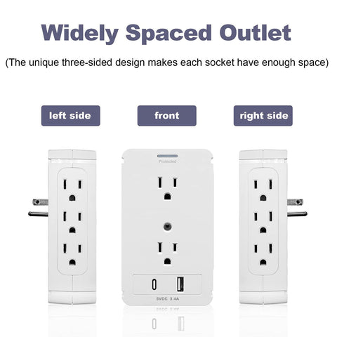 BoltGY eight-outlet AC circuit supports lamps, laptops, and more.
