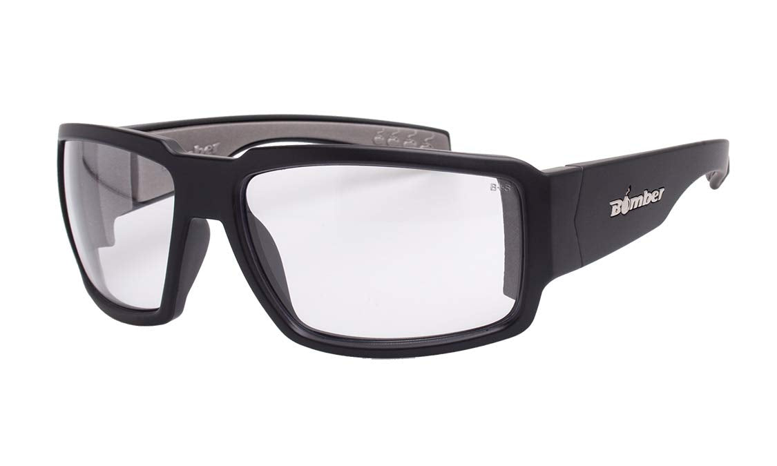 BOMBER BG101 safety glasses front view with clear lens for daily protection