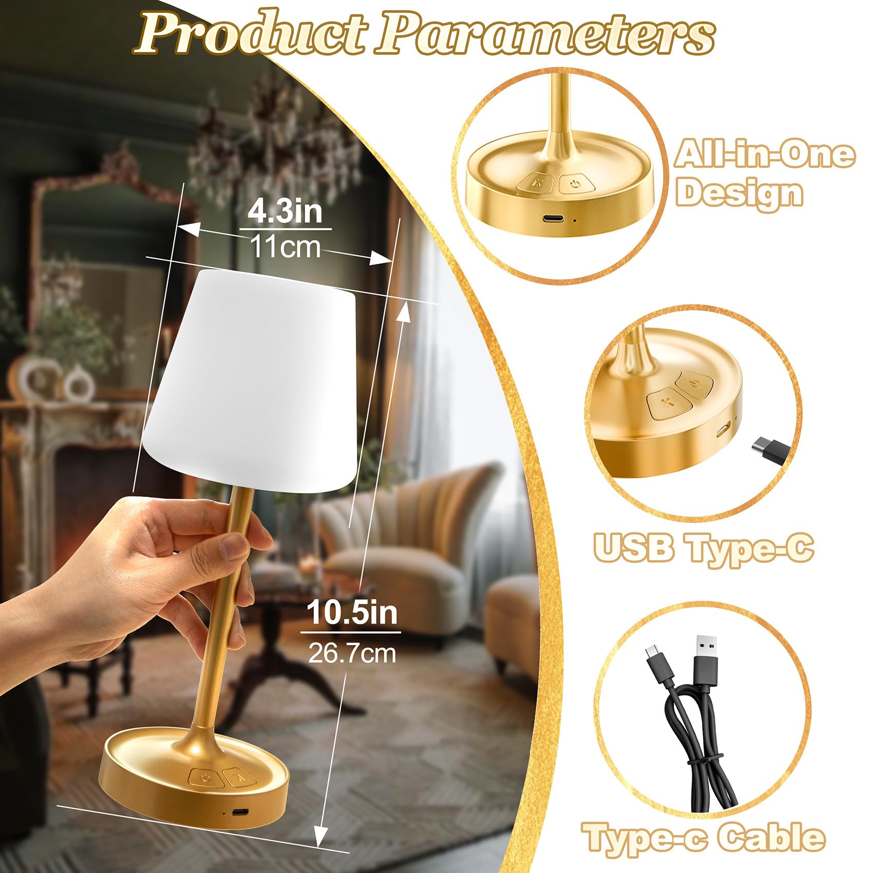 BOMFLORE gold-base wine-glass lamp adds modern decor