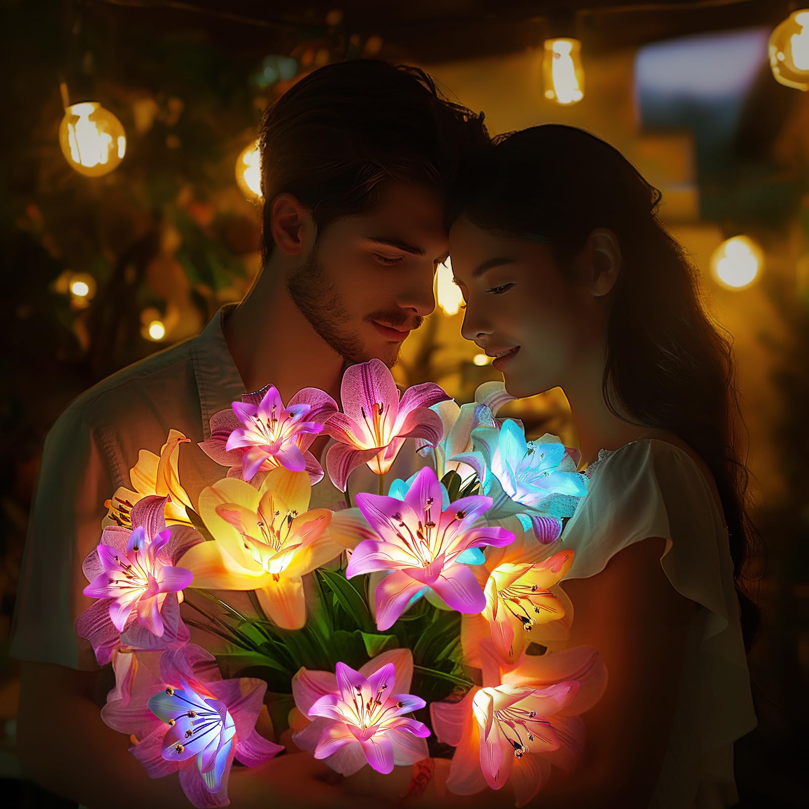 BOMIER IP65 lily lights endure all-weather conditions for lasting decor.