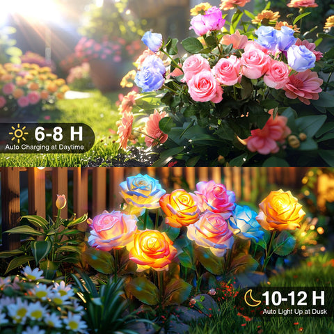BOMIER color-changing lights switch on at dusk for effortless ambiance.
