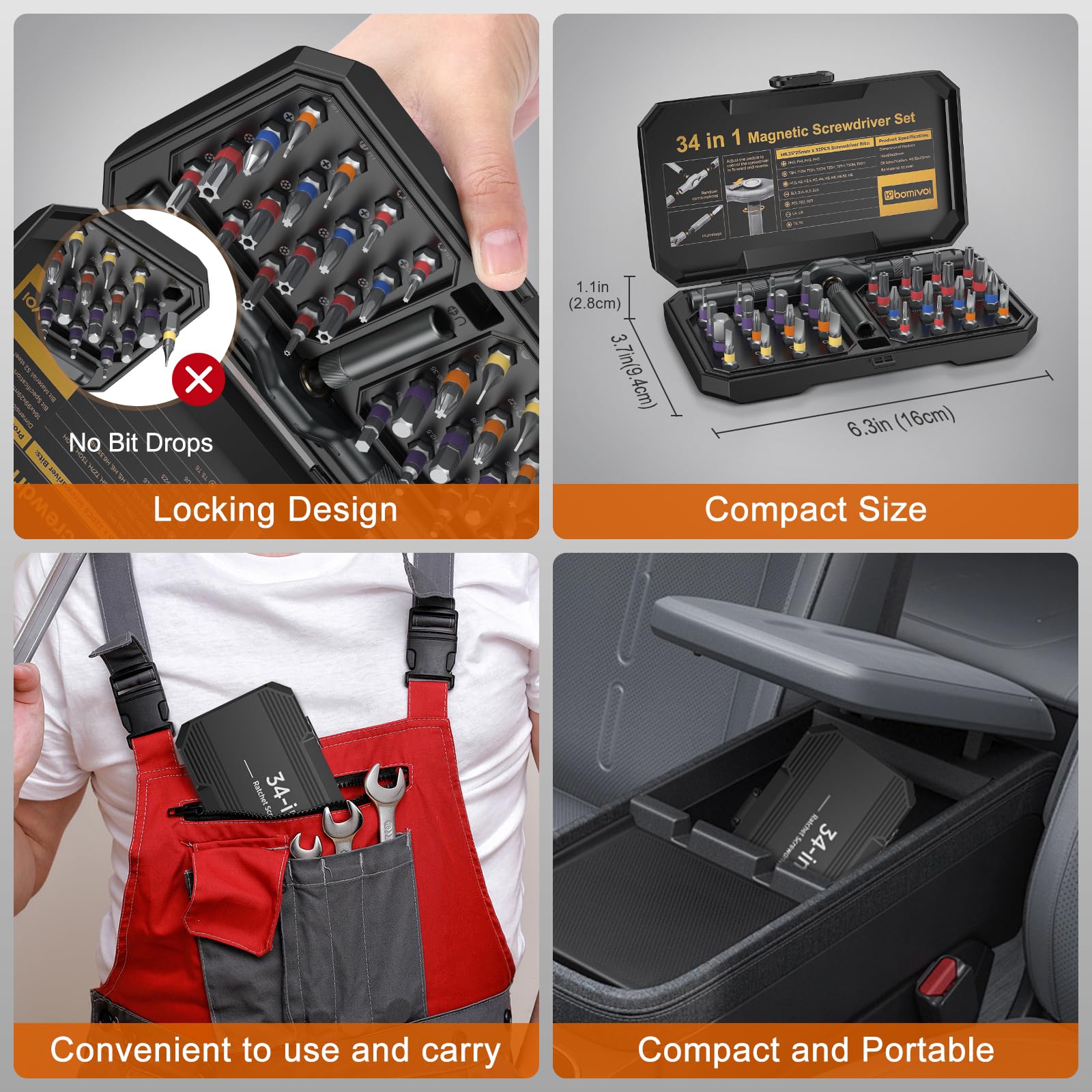 Bomivoi magnetic bits stay secure during rapid repairs.