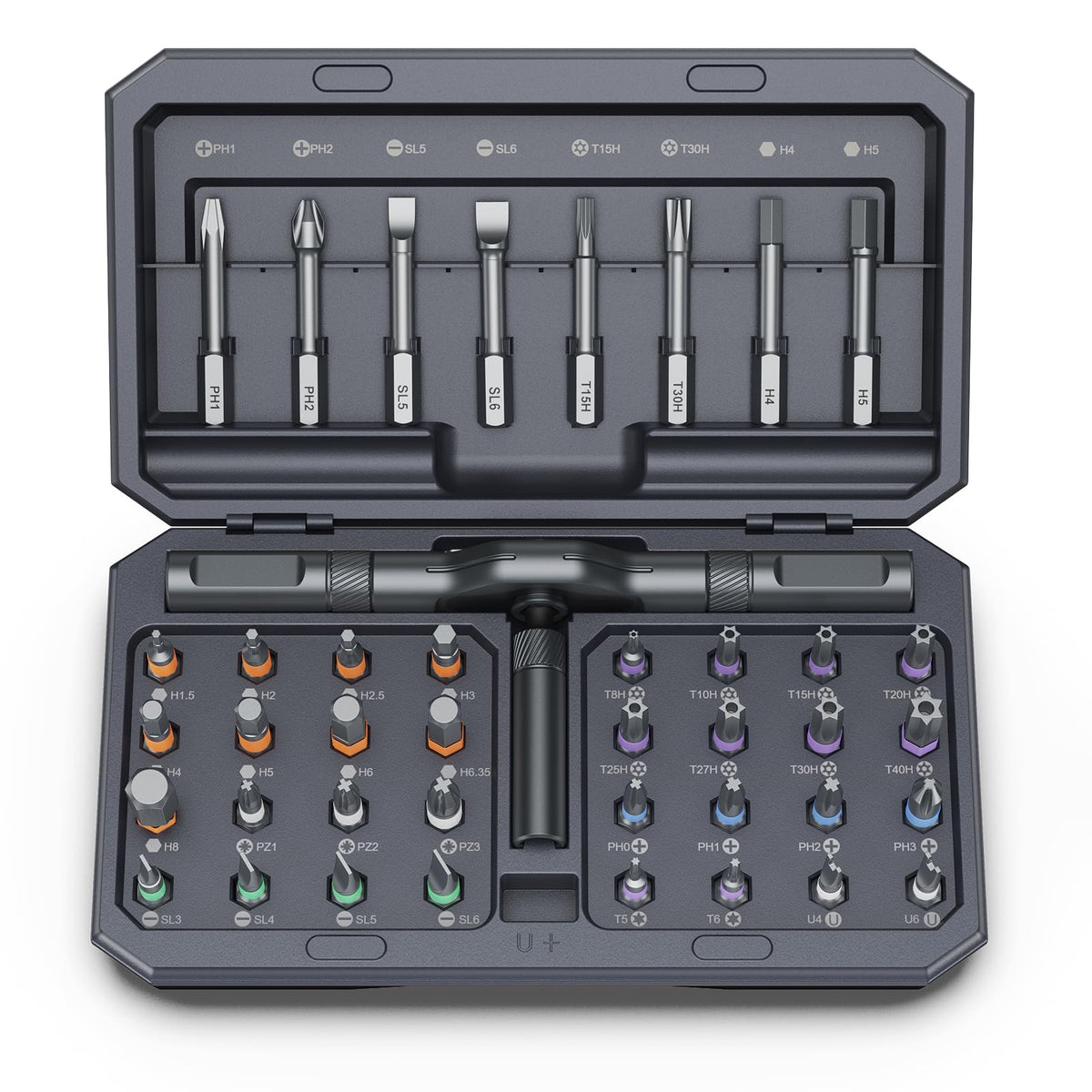 Bomivoi 42-in-1 magnetic screwdriver set in a compact case for on-the-go repairs.