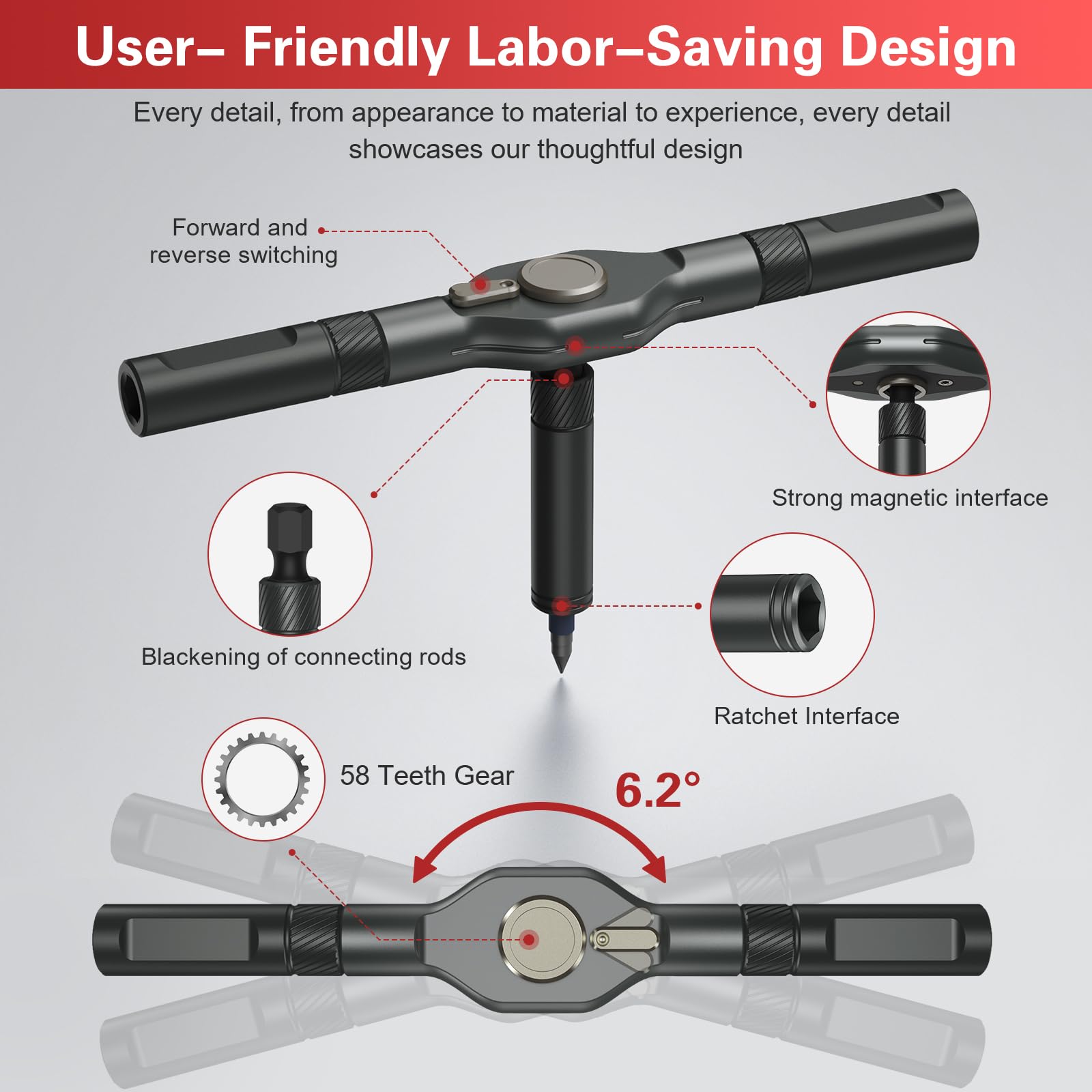 Bomivoi 58-tooth ratchet mechanism boosts efficiency during repairs