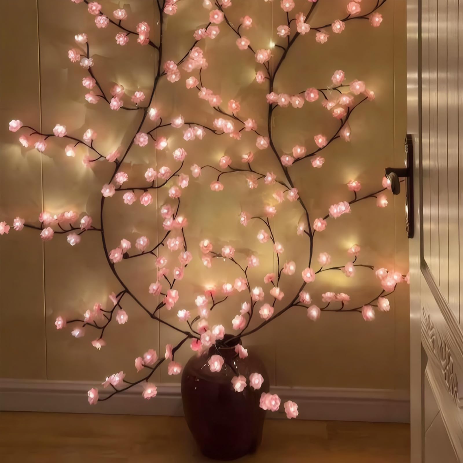 BomKra 48-LED cherry bloom lights with USB power for easy setup.