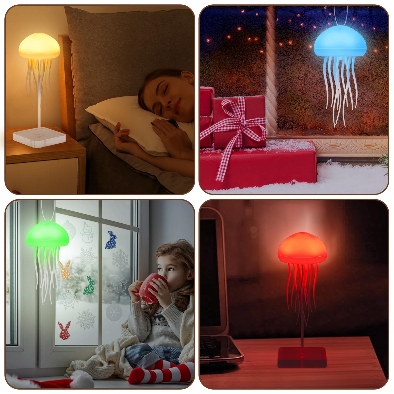 BomKra Jellyfish Lamp hanging or base option for flexible placement.