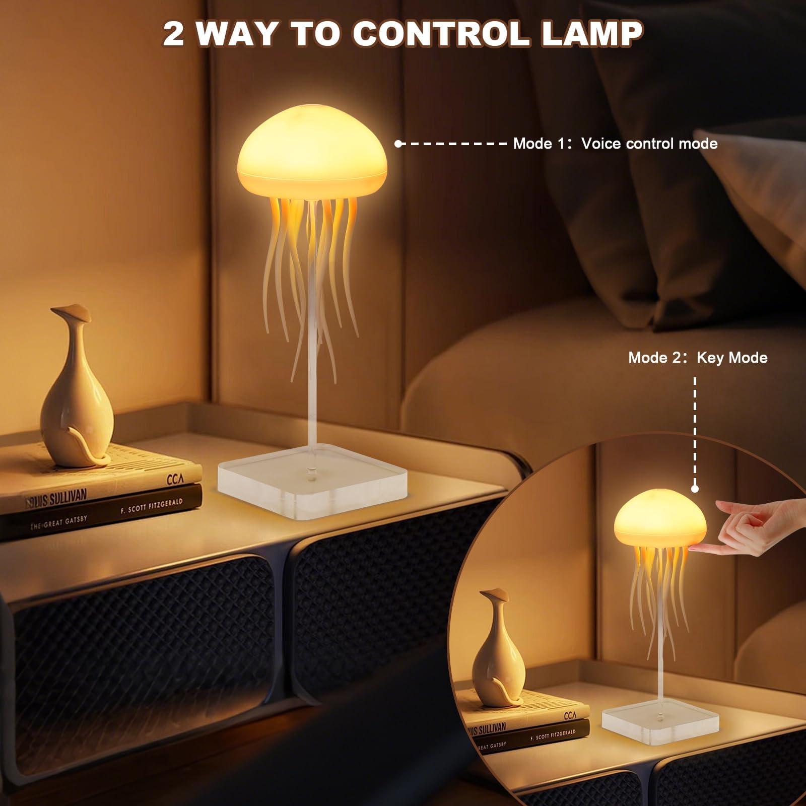 BomKra Jellyfish Lamp touch sensor for quick brightness tweaks.