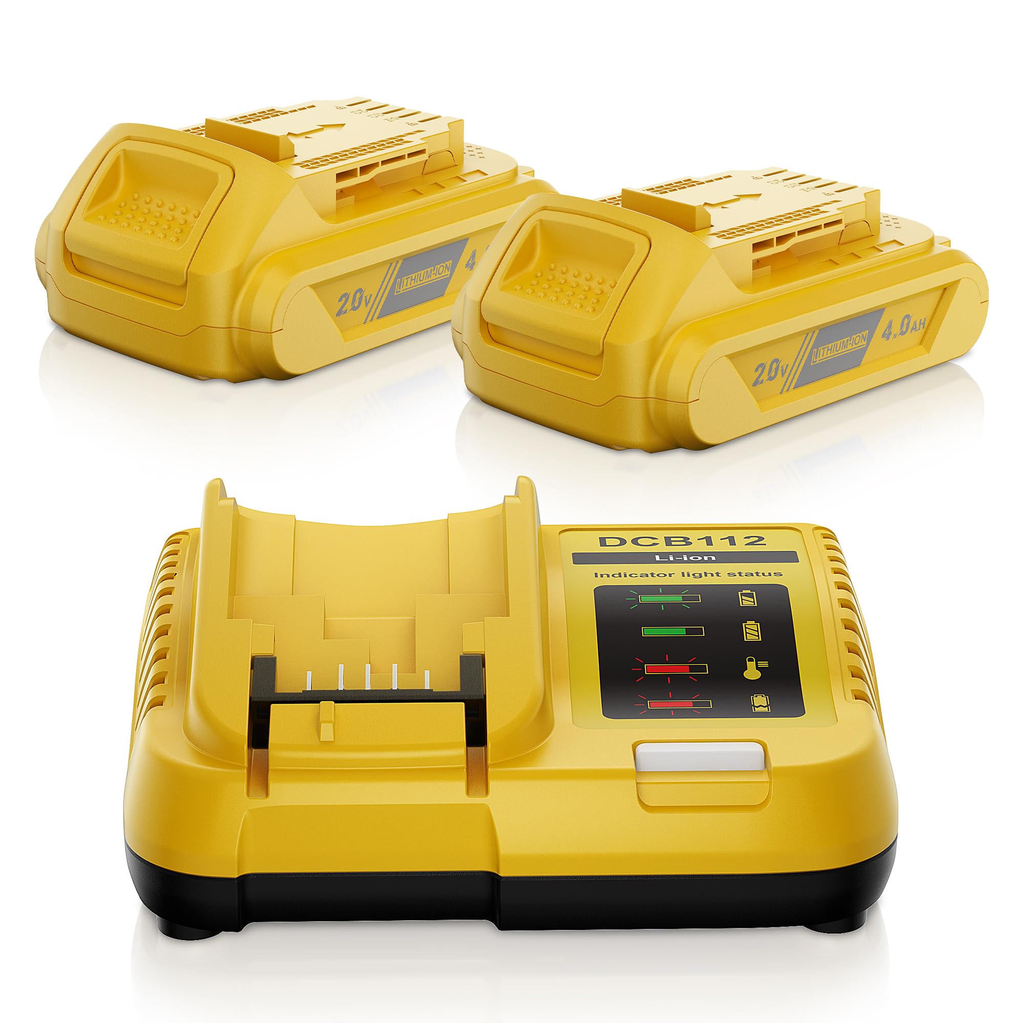 Bonacell 20V battery front view with high-capacity 4000mAh for longer runtimes.