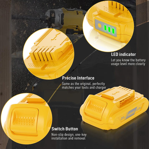 Bonacell 4Ah DeWalt battery with ABS shell offers rugged durability for daily work.
