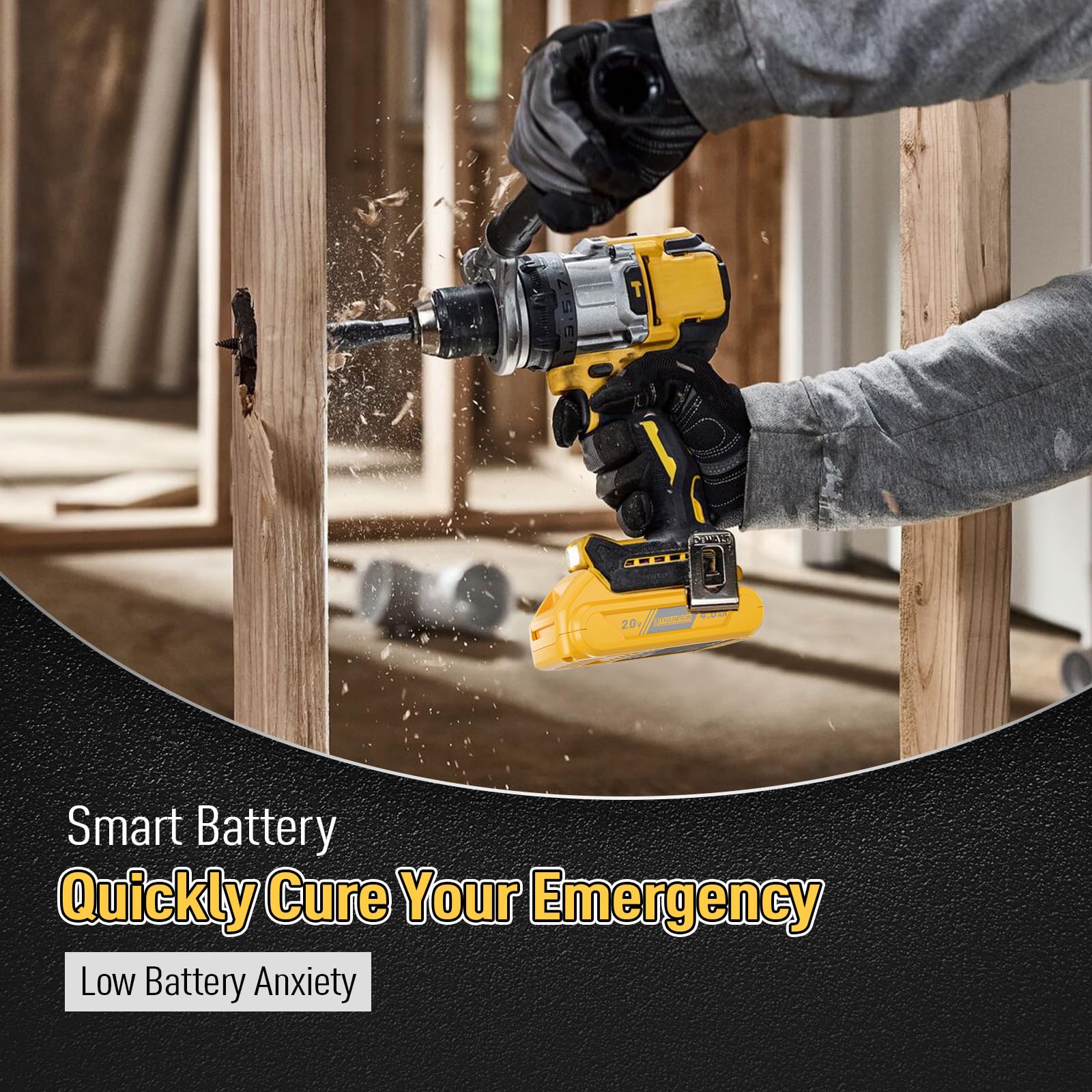 Bonacell 4Ah DeWalt battery ready for all-day use with built-in protections.