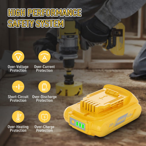 Bonacell 4Ah DeWalt battery compatibility with DeWalt tools enables flexible setups.