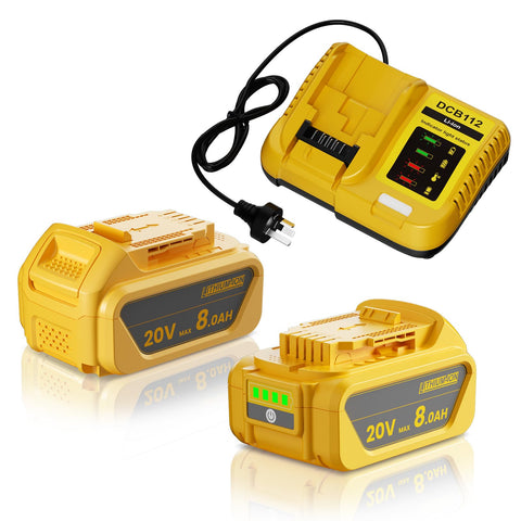 Bonacell 8Ah battery for DCB200, front view with high capacity for longer tool runs.