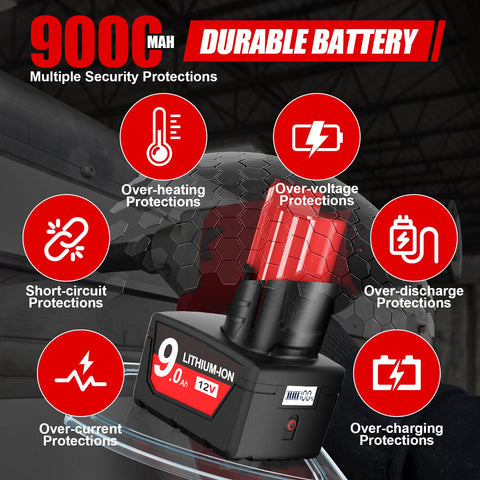 Bonacell 9.0Ah battery extends tool runtime for longer jobs.