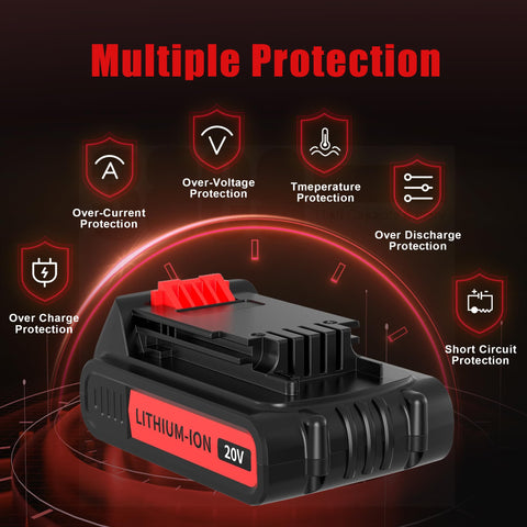 Bonacell adaptive chip and protections in 20V battery for safety.