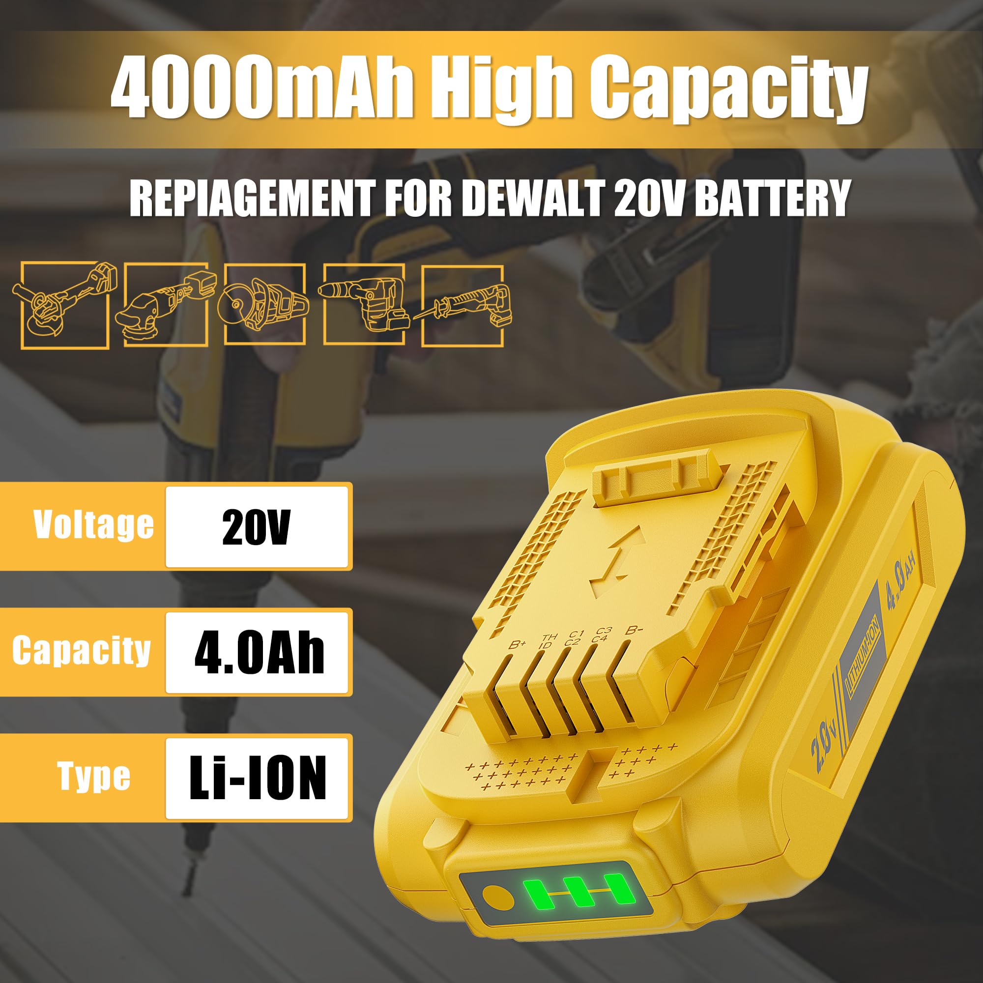 Bonacell DCB112 fast charger front view for quick tool recharges.