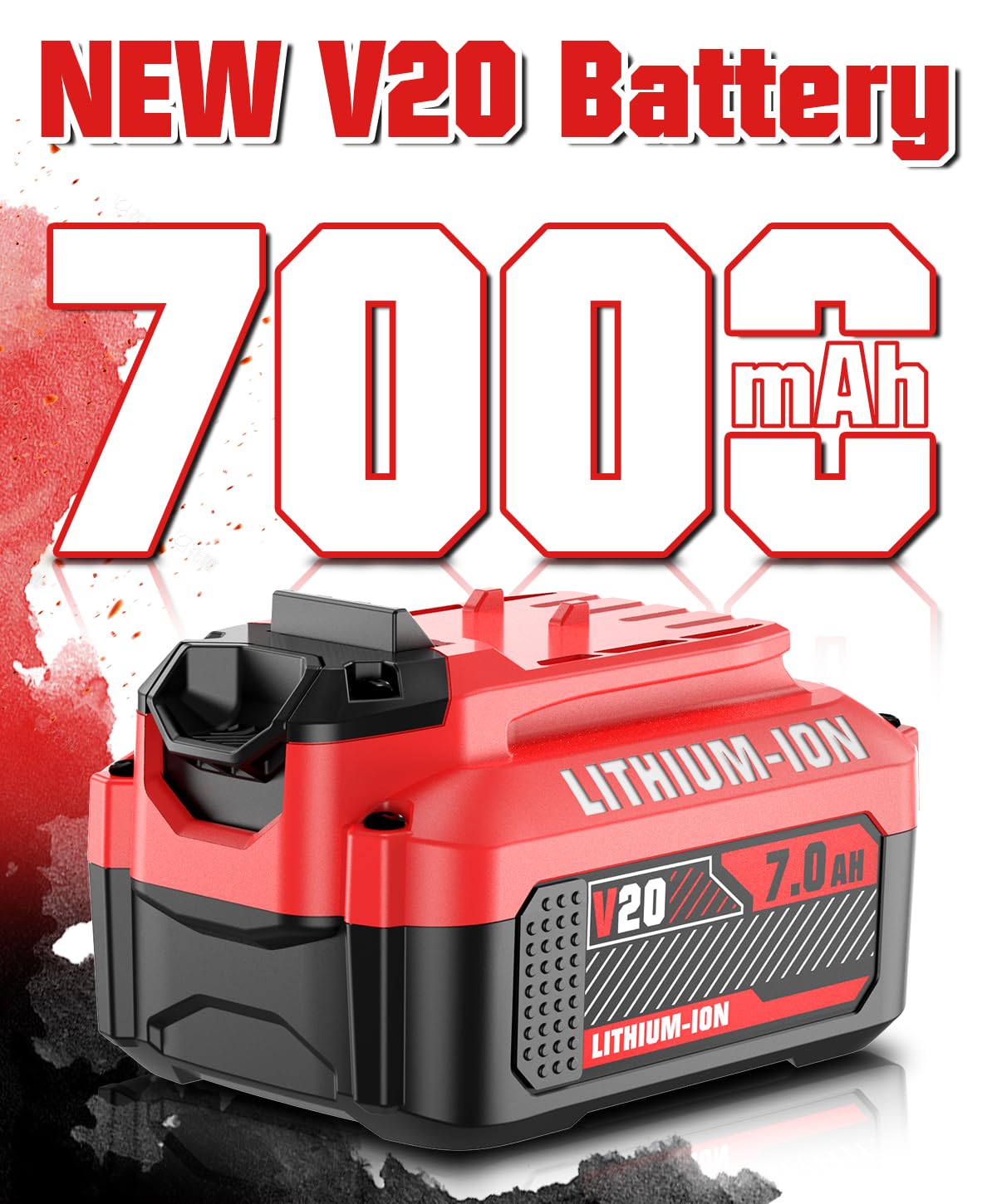 Bonadget 7.0Ah 2-pack Craftsman 20V battery with LED indicators