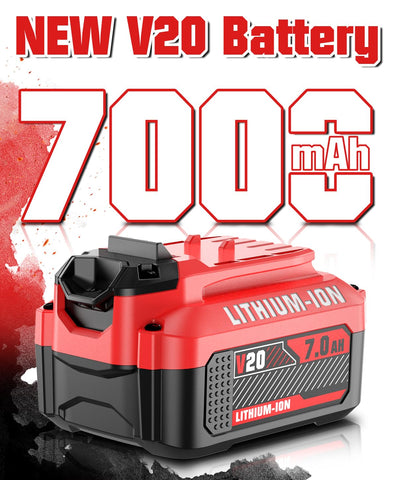 Bonadget 7.0Ah 2-pack Craftsman 20V battery with LED indicators