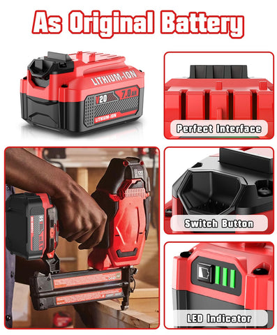 Bonadget 7.0Ah 2-pack battery with protection features for safety