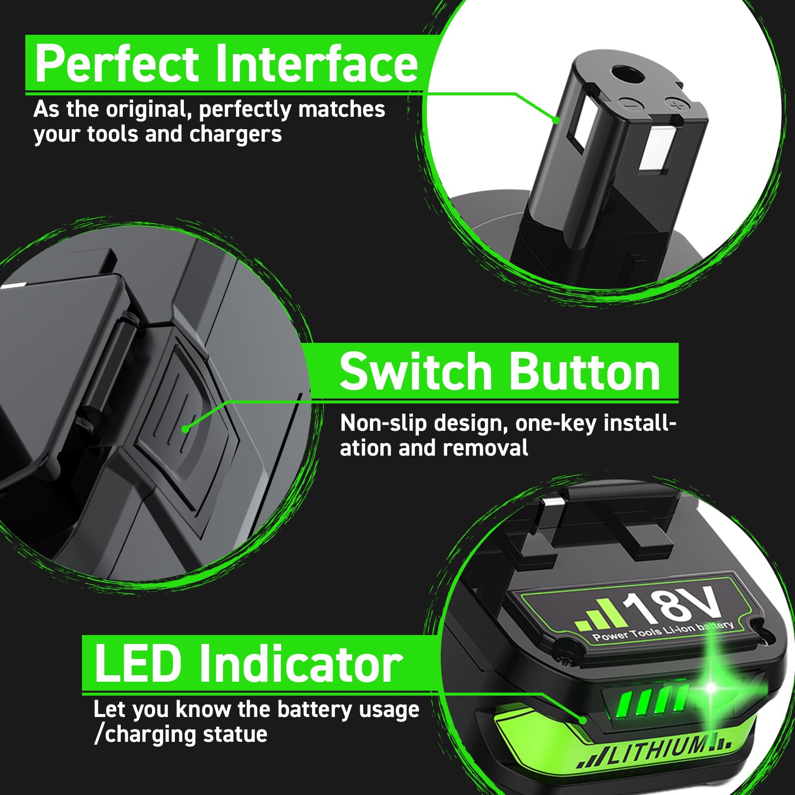Bonadget safety-protected battery emphasizes over-charge and over-temperature safeguards.