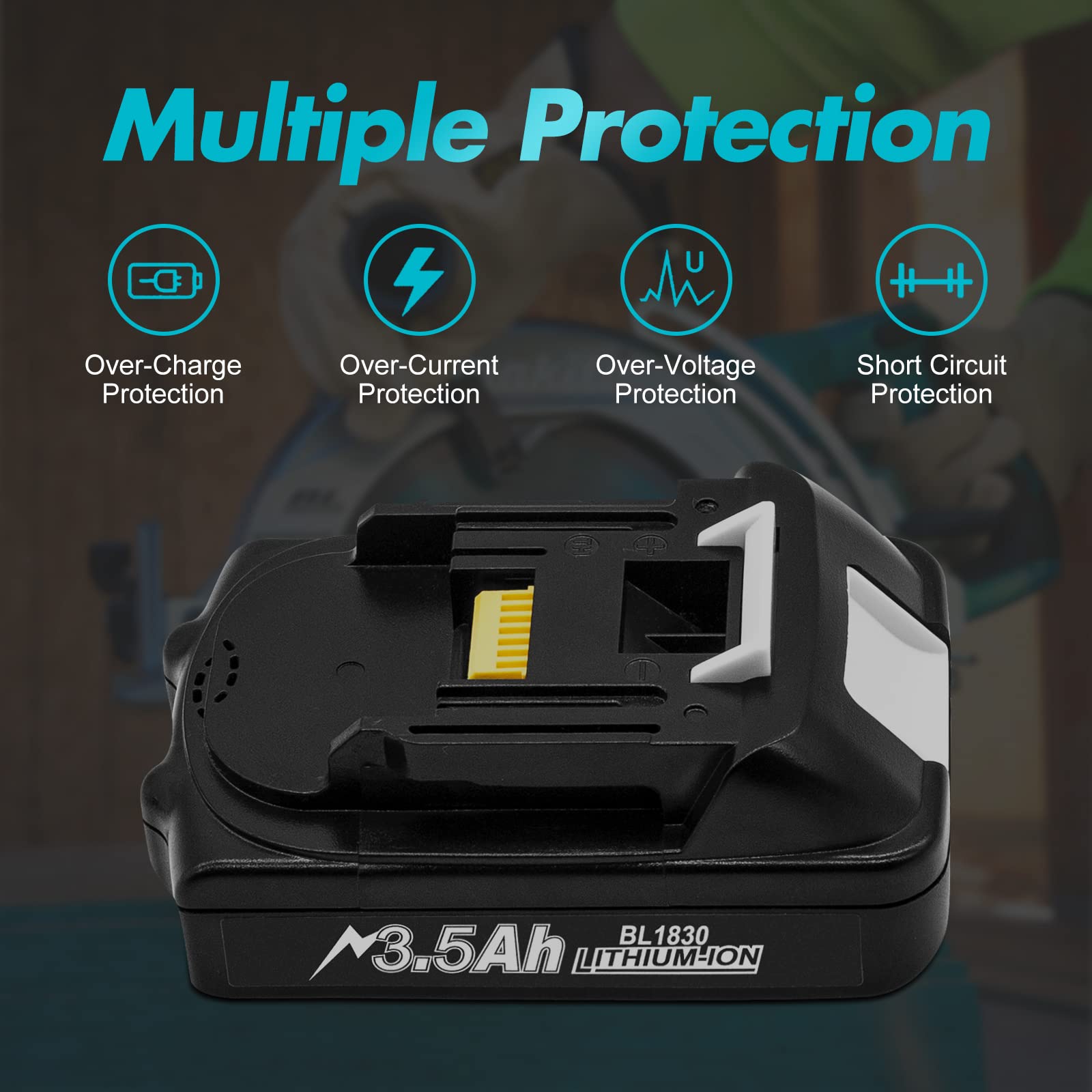 Bonadget DC18RC charger connected to Makita 18V battery for fast recharge