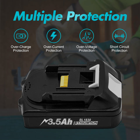 Bonadget DC18RC charger connected to Makita 18V battery for fast recharge