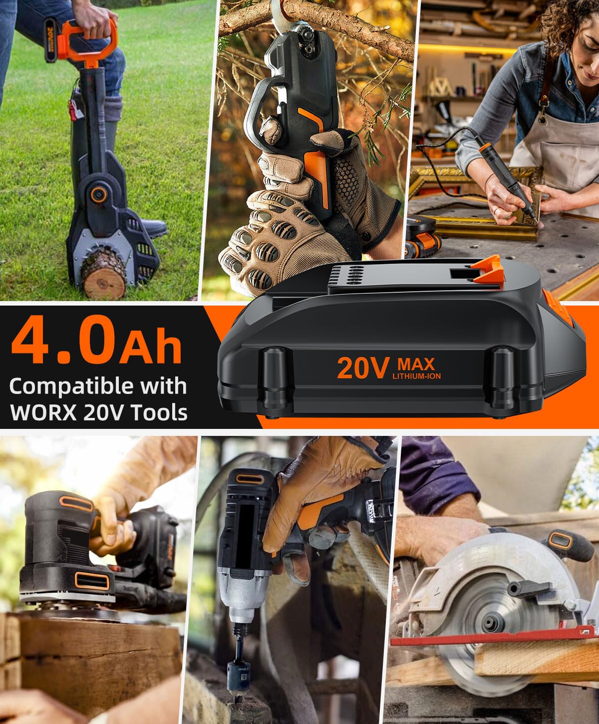 Bonadget WORX WA3525 cell detail closeup highlights quality cells for steady performance.