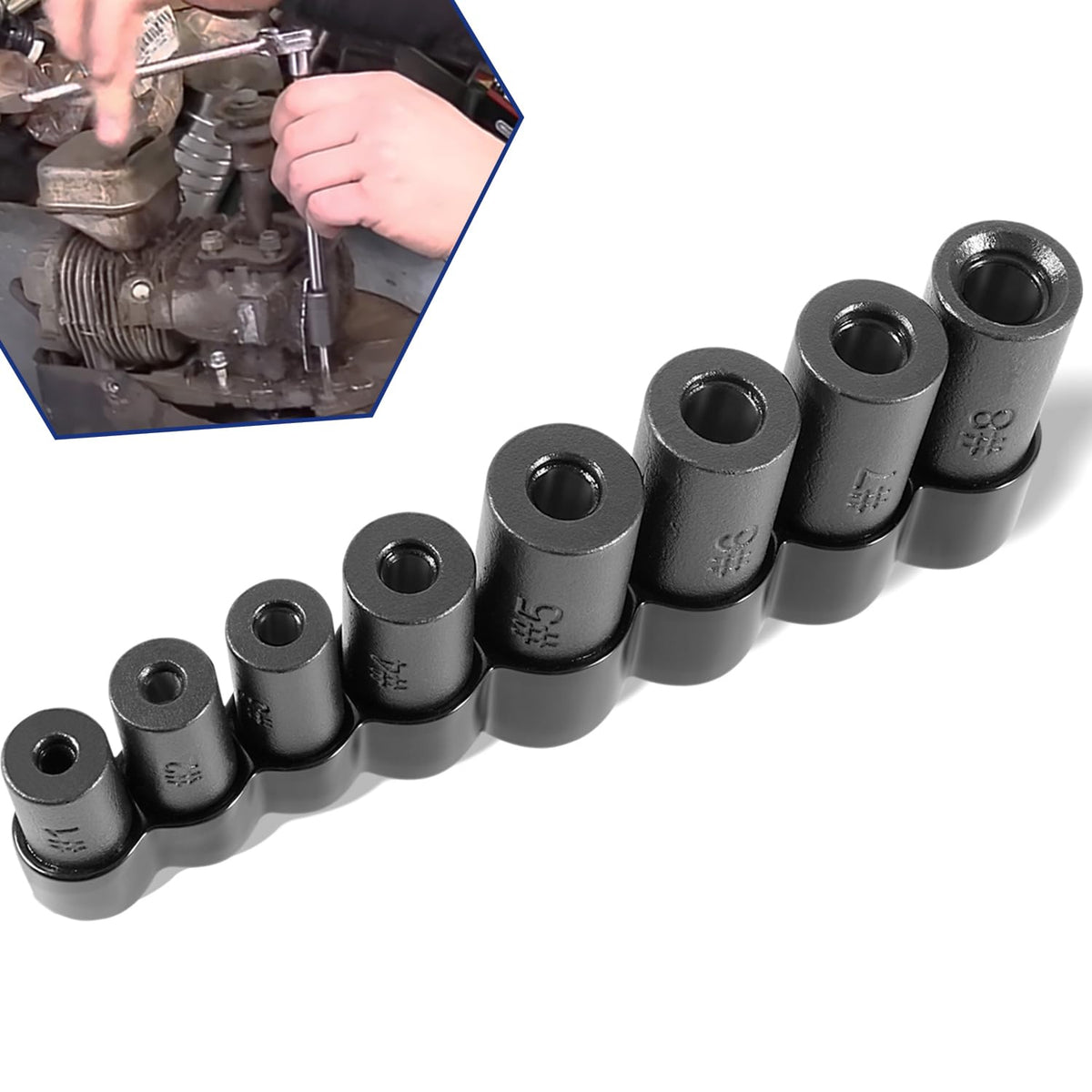 Bonbo 70500 socket 1 — compact 1/4 inch drive for quick threading with taps.