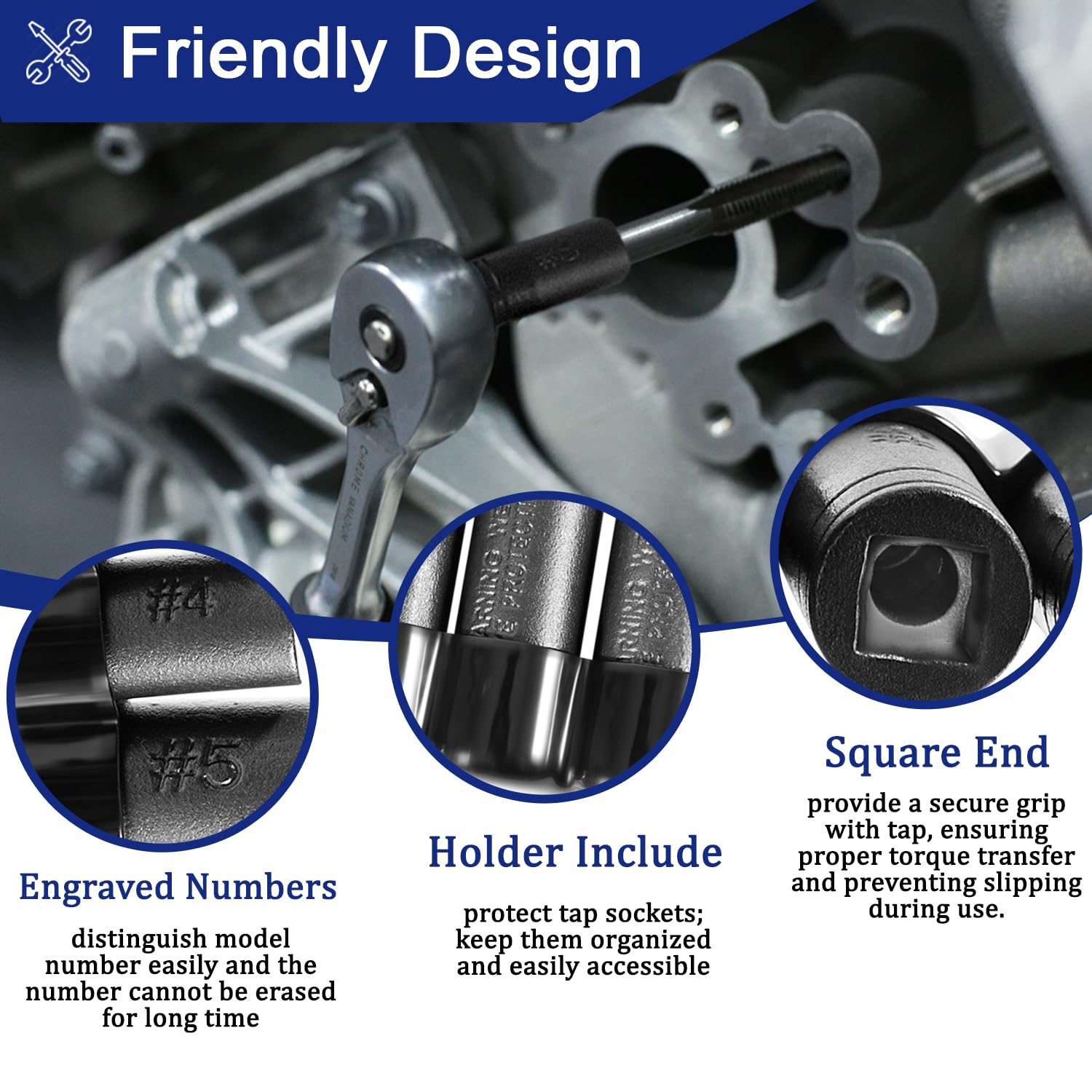 Bonbo 70500 socket 4 — MCTI standard taps through 1/2 inch compatibility.