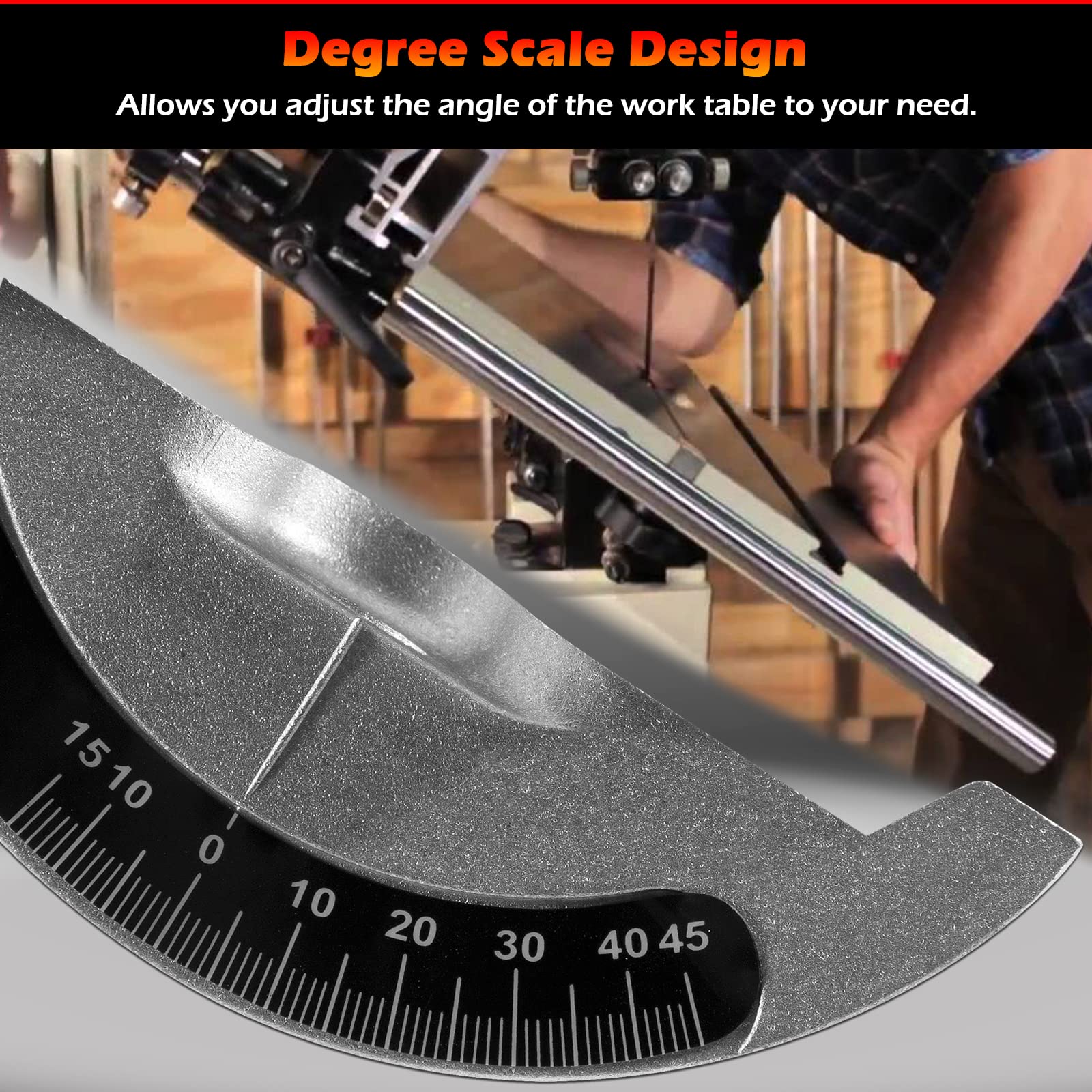 Two-piece Bonbo trunnion set for easy mounting and stability on a 14-inch saw.