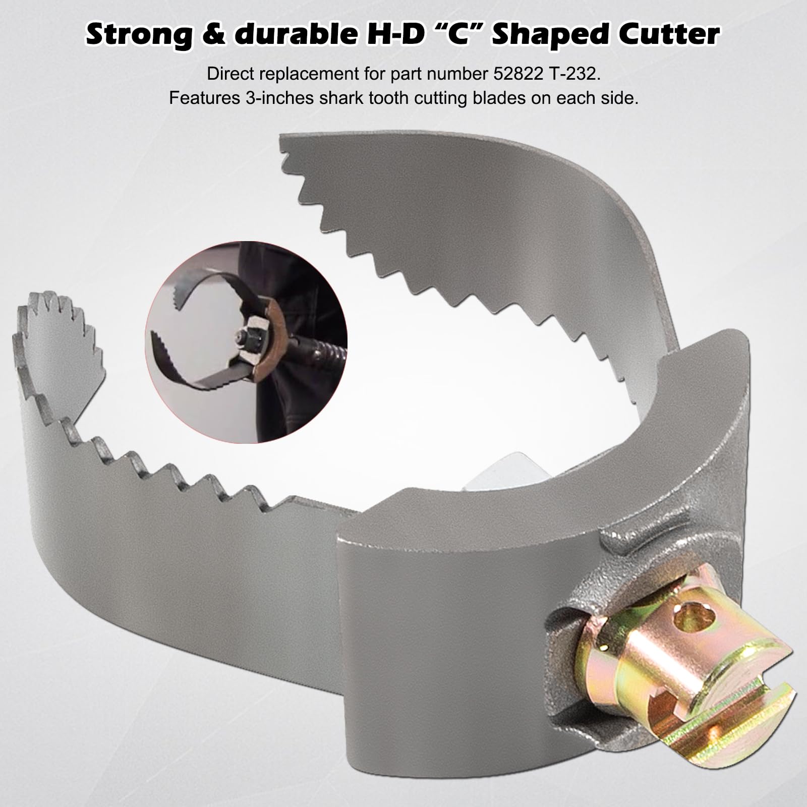 Bonbo heavy-duty C-Cutter designed for stubborn blockages in drains.
