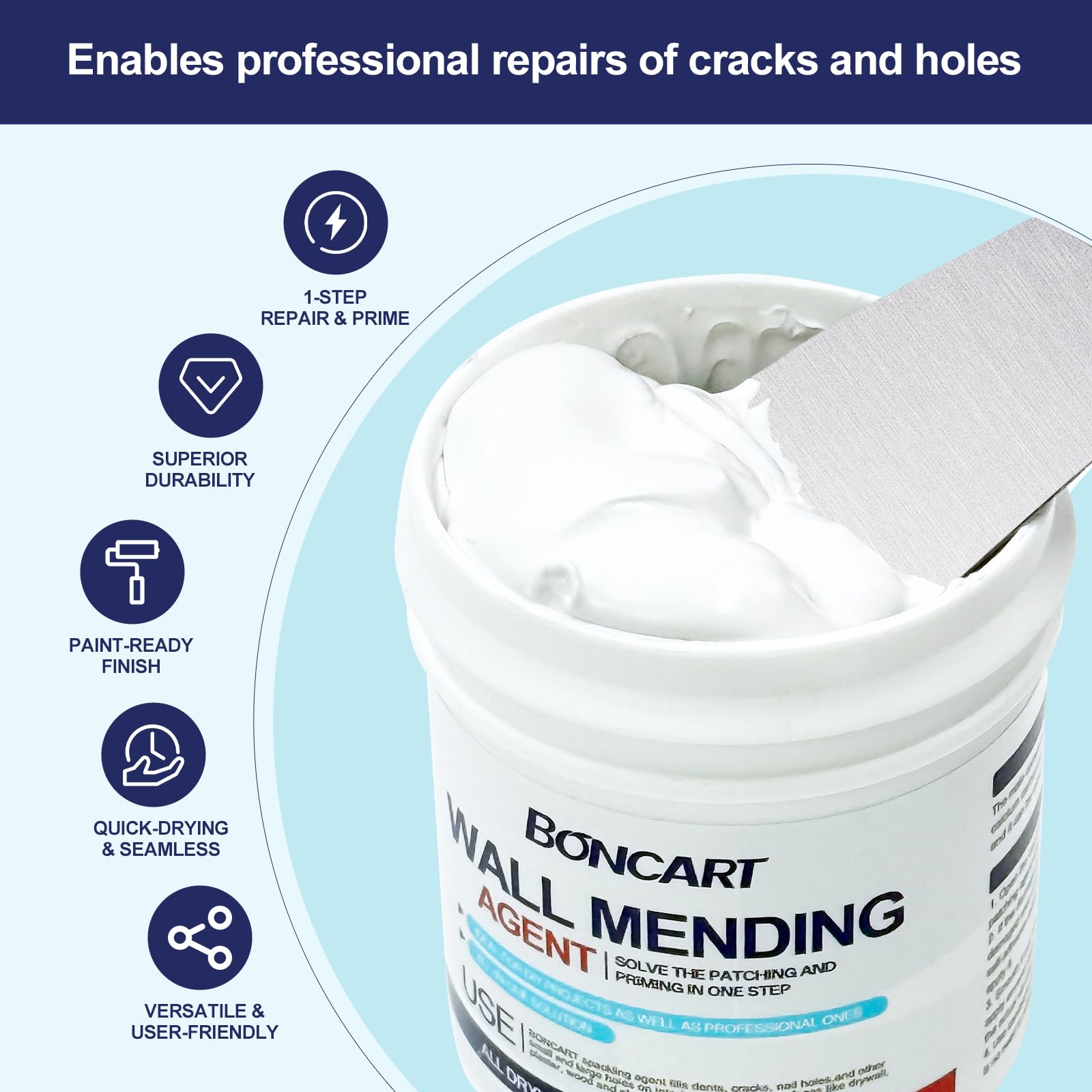 Boncart aluminum patches provide lightweight backing for seamless restoration.