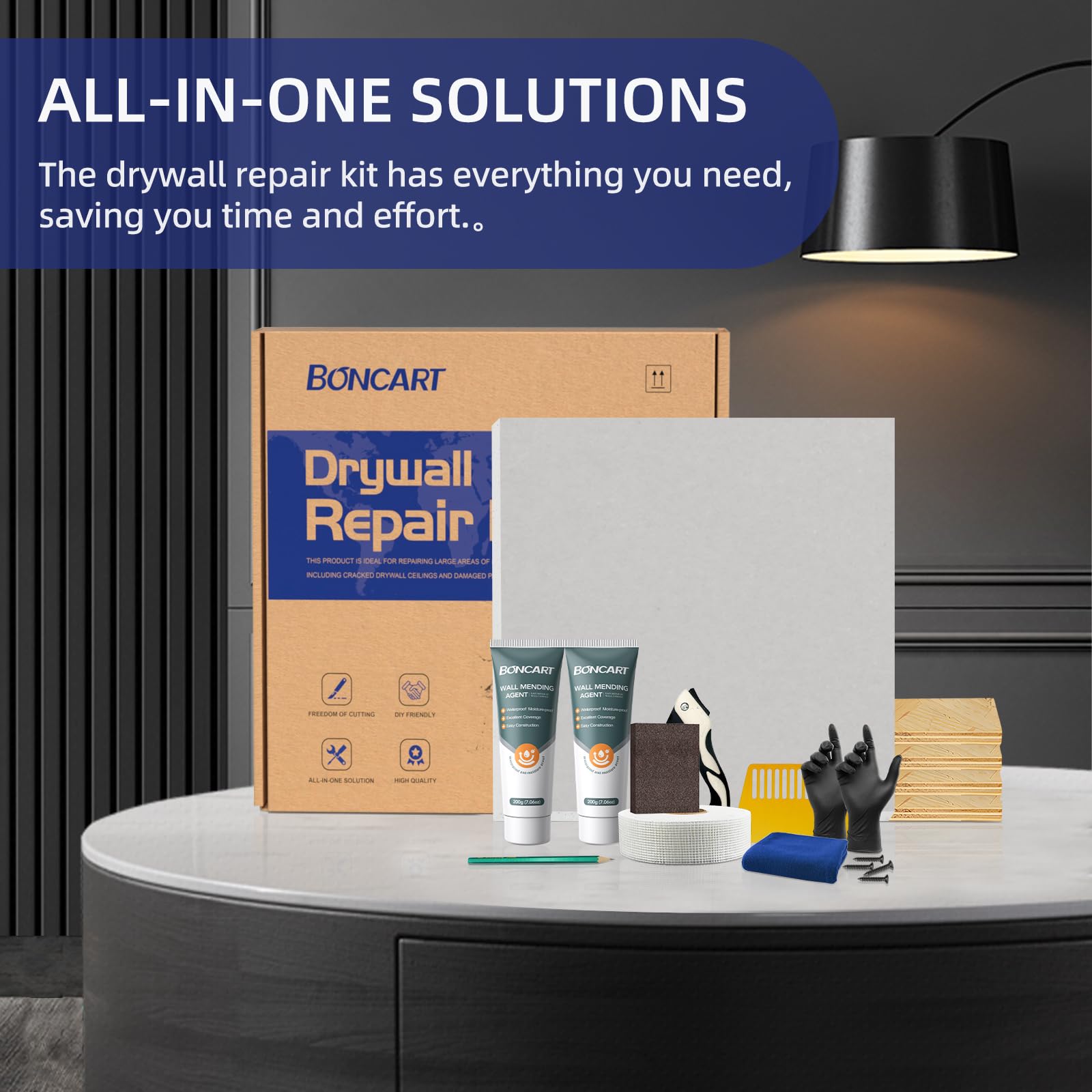 Boncart repair tools set used for quick patch application.