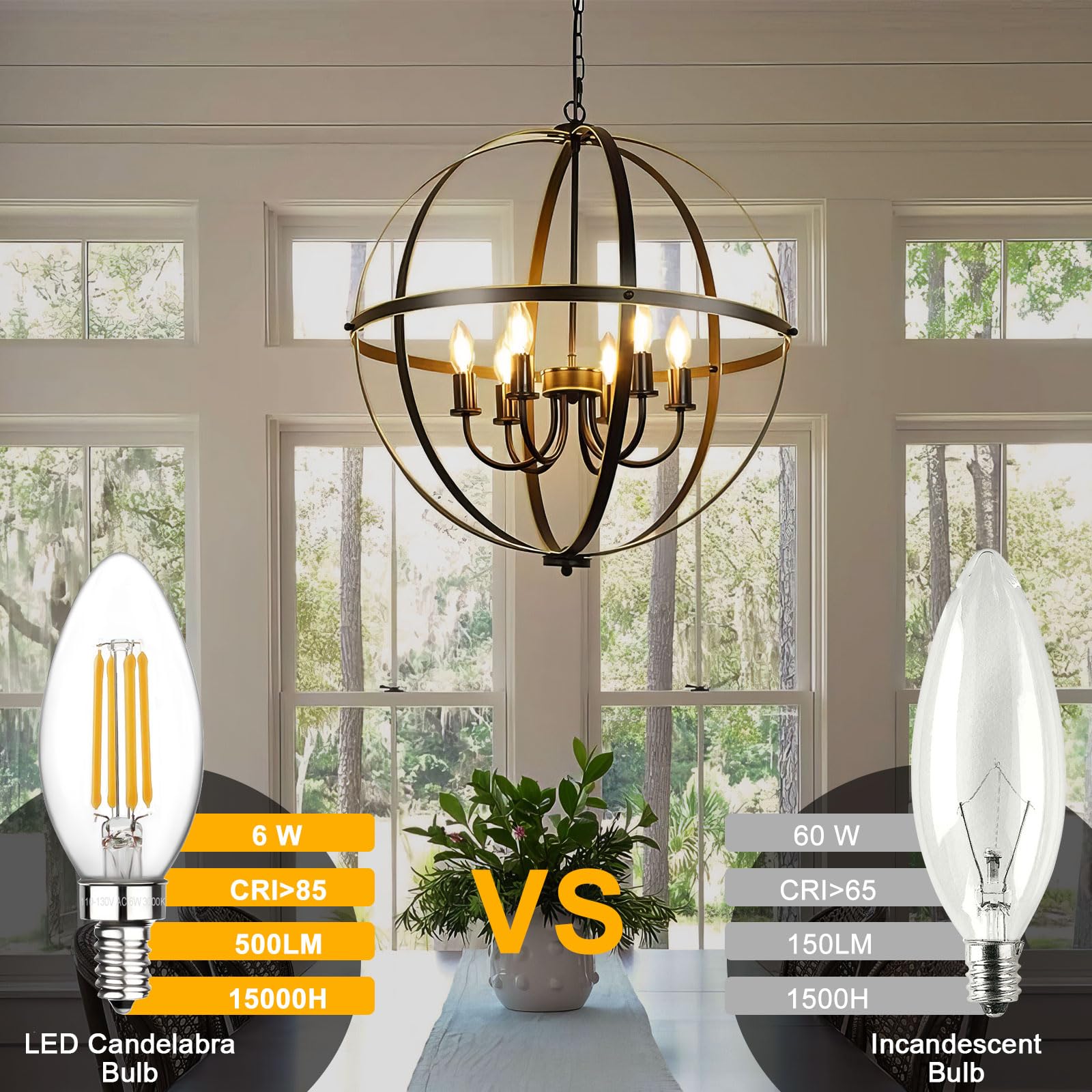 Boncoo E12 base bulb; easy installation in standard fixtures.