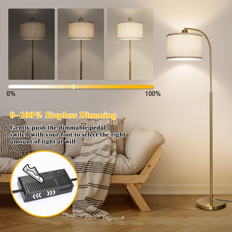 Slim, weighted base keeps the Boncoo floor lamp stable