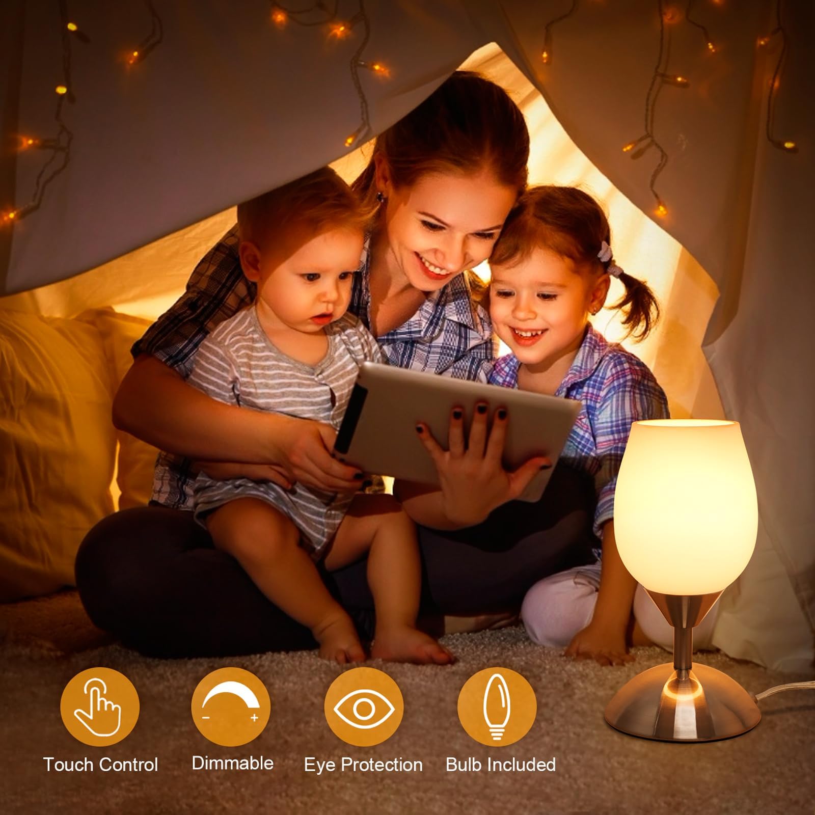 Boncoo opal glass shade creates romantic ambient lighting.